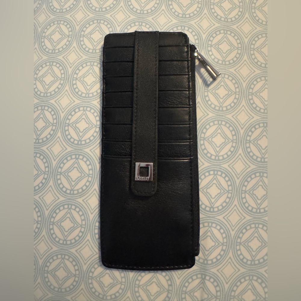 Lodis Black Leather Wallet with Silver Accent